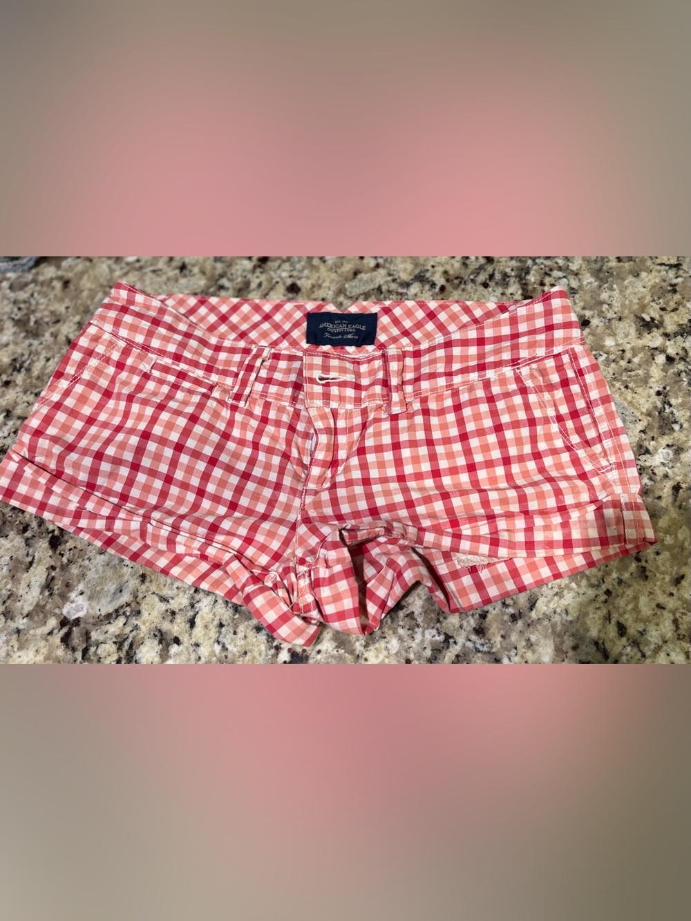American Eagle Outfitters Red and White Women’s Shorts